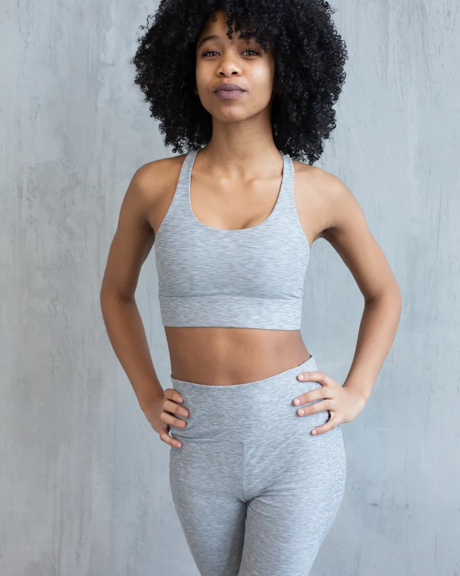 Conjunto AVA de top y calza en gris melange